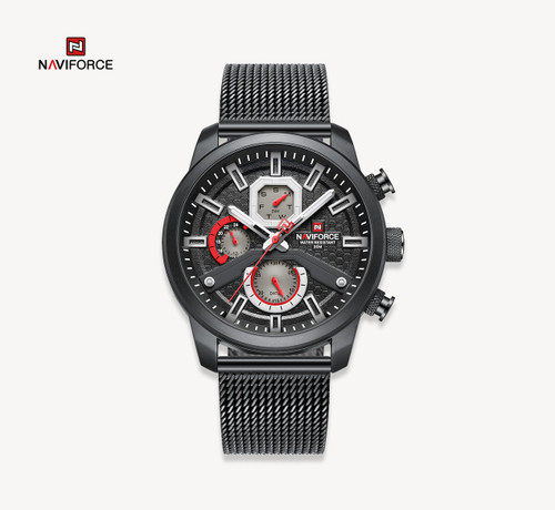 ساعت مچی مردانه نیوی فورس مدل naviforce 9211 - استیل مشکی مشکی